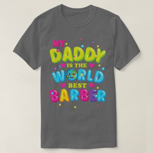 T-shirt Mon papa est le meilleur barbier du monde (Design devant)