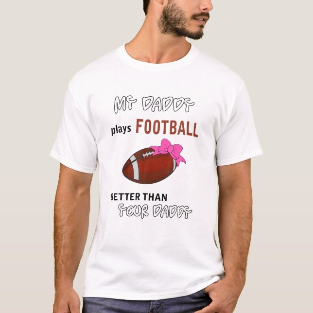 T-shirt Mon Papa Joue Le Football Mieux Que Ton Papa Garço (Devant)