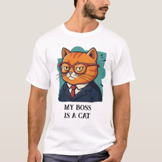 T-shirt Mon patron est un chat drôle de chat