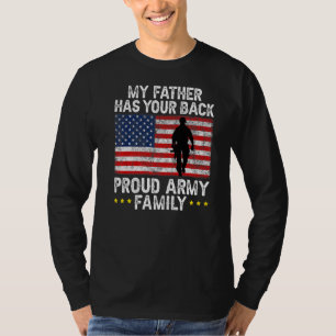 T-shirt Mon père a votre soutien Fière famille de l'armée 
