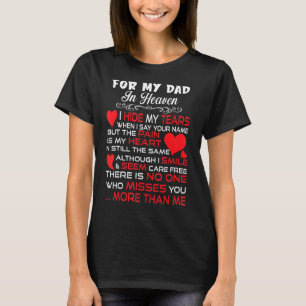 T-shirt Mon Père En Souvenirs Poème Fille Fils Perdu Père
