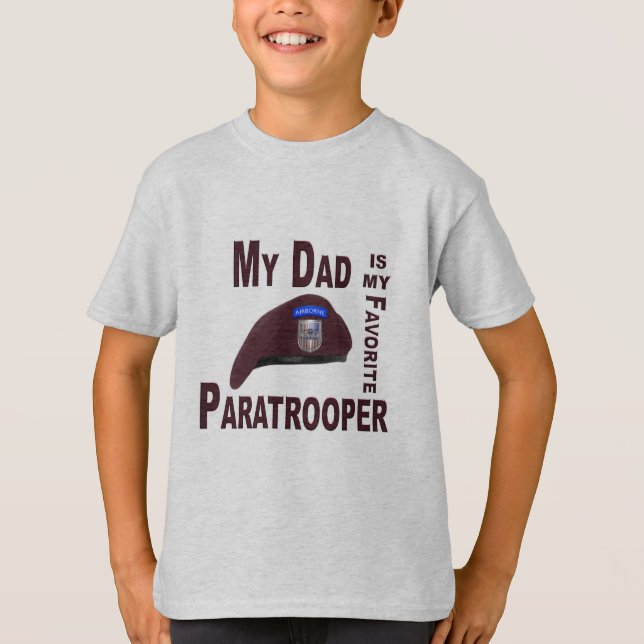 T-shirt Mon père est mon parachutiste favori (Devant)