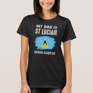 T-shirt Mon père est ST Lucian Saint Lucia Pride Drapeau H