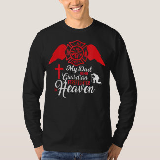 T-shirt Mon Père Est Un Pompier Gardien Au Ciel - Memori