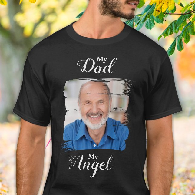 T-shirt Mon père Mon ange Photo Memorial personnalisé (Créateur téléchargé)