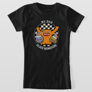 T-Shirt Mon père tue les monstres Fête des pères enfant fi