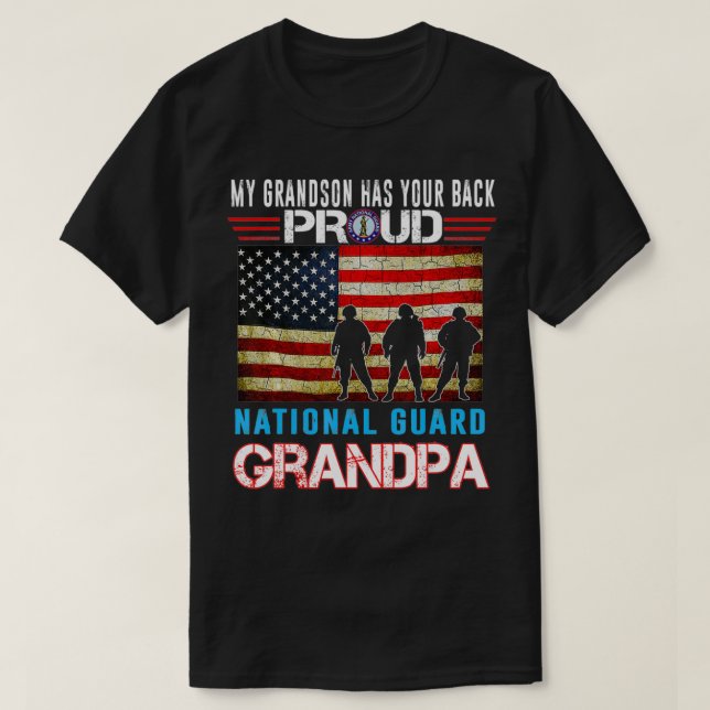 T-shirt Mon Petit-Fils A Votre Arrière Fière Garde Nationa (Design devant)