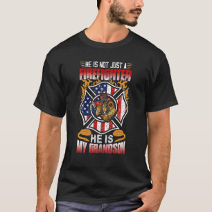 T-shirt Mon Petit-Fils Est Un Pompier Fier Grand-Père