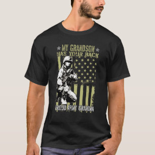 T-shirt Mon Petit-Fils Soldat A Votre Arrière Fière Armée 