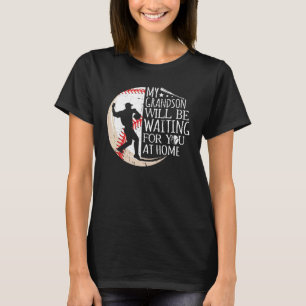T-shirt Mon petit-fils vous attendra à la base de baseball
