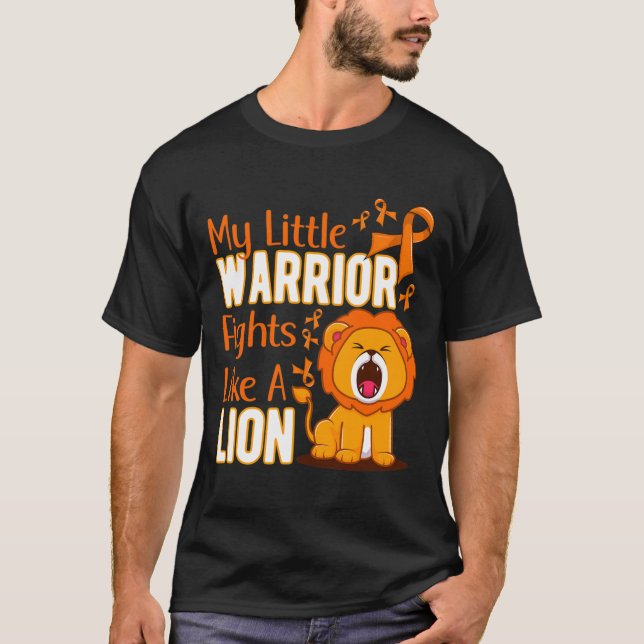 T-shirt Mon Petit Guerrier Se Batte Comme Un Lion Leukemia (Devant)