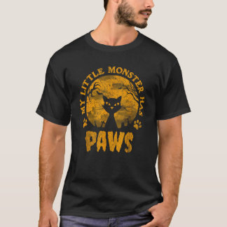 T-shirt Mon petit monstre a des pattes Chat Éffrayant pour