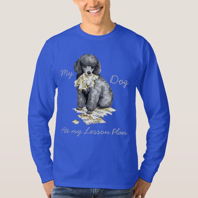 T-shirt Mon Petit Poodle A Mangé Mon Plan De Leçon (Devant)