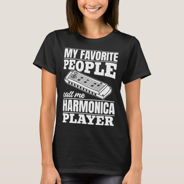 T-shirt Mon peuple favori m'appelle Harmonica Player Harmo (Devant)