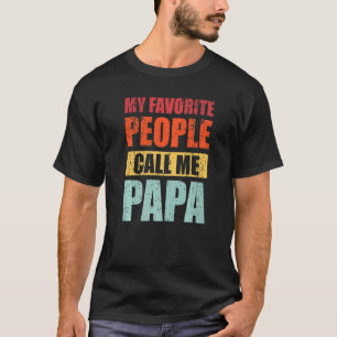 T-shirt Mon Peuple Préféré M'Appelle Papa Retro Papa Père