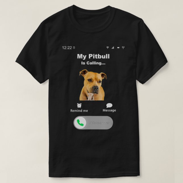 T-shirt Mon Pitbull appelle 2 (Design devant)