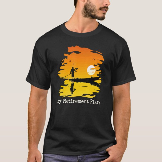 T-shirt Mon plan de retraite Réflexion du lac Sunset (Devant)
