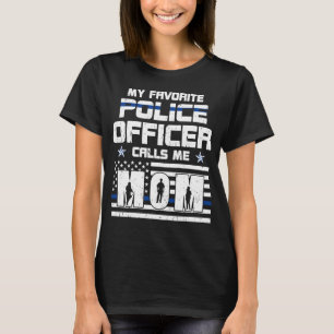 T-shirt Mon policier préféré m'appelle Maman USA Flag C