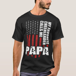 T-shirt Mon Pom-pom girl Favori M'Appelle Papa Cheer Papa 