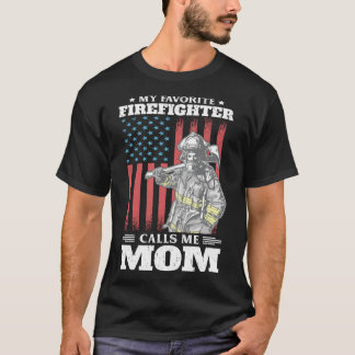 T-shirt Mon pompier favori m'appelle Maman Fire Dept pour
