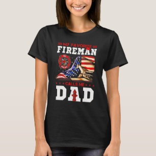 T-shirt Mon pompier préféré m'appelle Papa Pompier Ameri