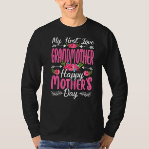 T-shirt Mon premier amour Grand-mère Joyeux Fête des Mères