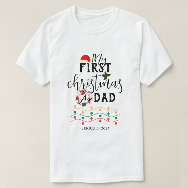 T-shirt Mon premier bébé de Noël Personnaliser le nom (Design devant)