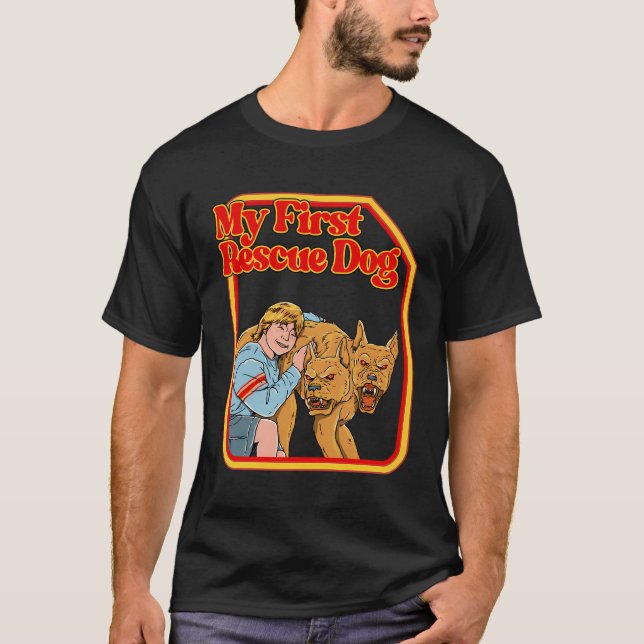 T-shirt Mon premier chien Secouru Funny Dark Humour Shirts (Devant)