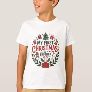 T-shirt Mon premier Noël en tant que frère tenue de famill
