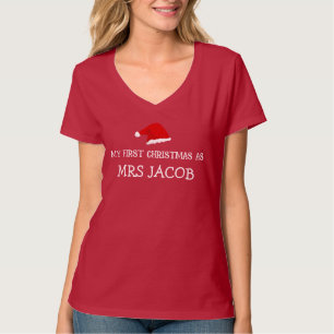 T-shirt Mon premier Noël Mme Newlysée Personnalisée