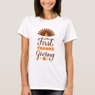 T-shirt Mon Premier Thanksgiving. Bébé 1er Thanksgiving