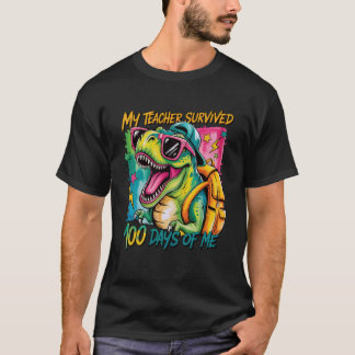 T-shirt Mon professeur a survécu 100 jours avec moi drôle