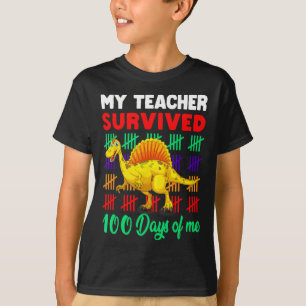 T-shirt Mon professeur a survécu 100 jours de moi Dinosaur