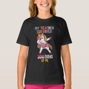 T-shirt Mon professeur a survécu 100 jours de moi licorne
