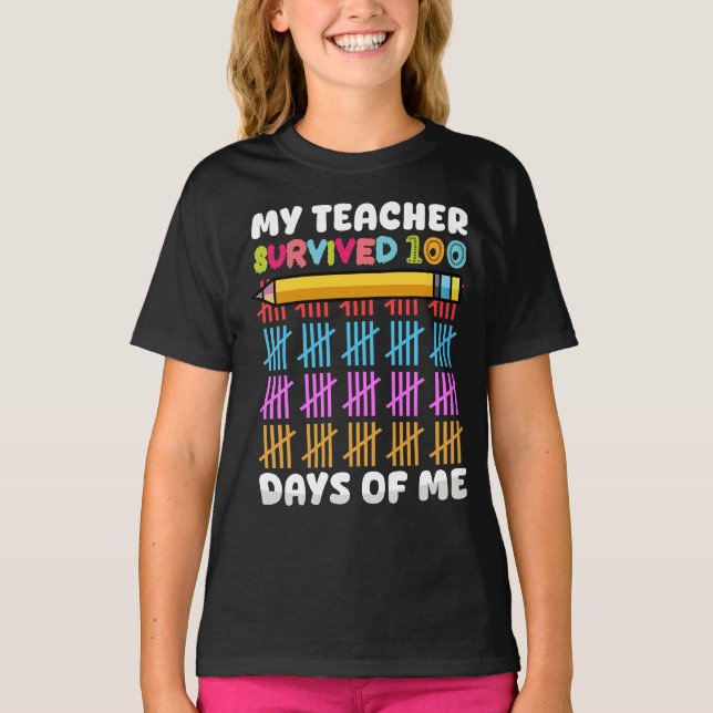 T-shirt Mon professeur a survécu Cent 100 jours de mon éco (Devant)