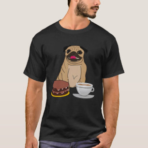 T-shirt Mon Pug aime le gâteau et le café pour le petit-dé