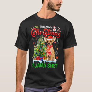 T-shirt Mon pyjama de Noël Chihuahua Scarf Père Noël X