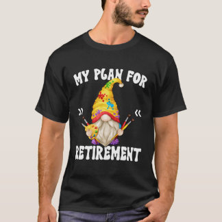 T-shirt Mon Régime De Retraite Peint Gnome Retraité Grand