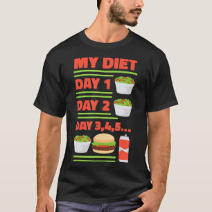 T-shirt Mon Régime Un Jour Deux Jours Trois Nourriture Drô