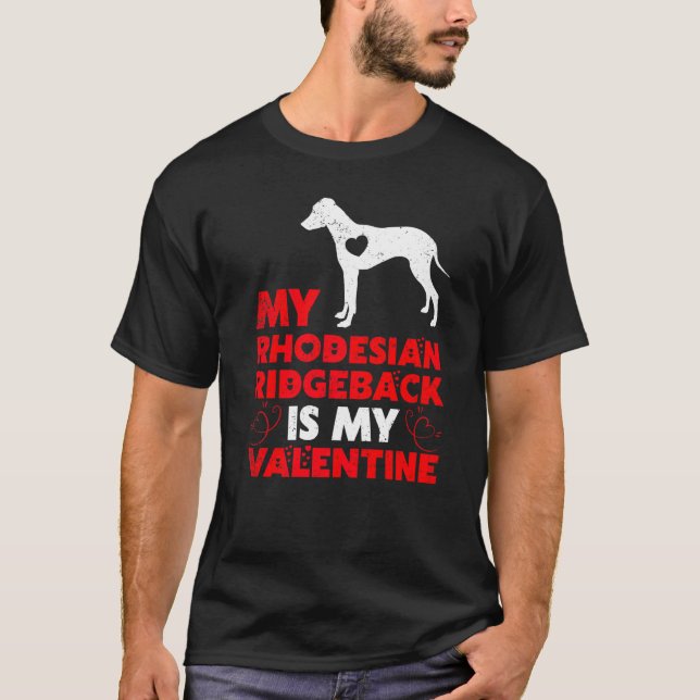T-shirt Mon Rhodesian Ridgeback Est Mon Valentin (Devant)