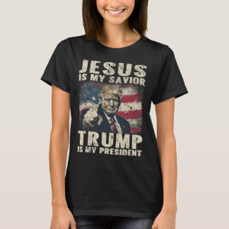 T-shirt Mon Sauveur Trump est mon Président 2024 American