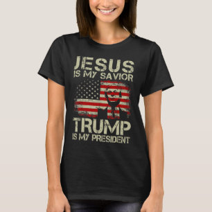 T-shirt Mon Sauveur Trump Est Mon Président Trump 2024 Éta