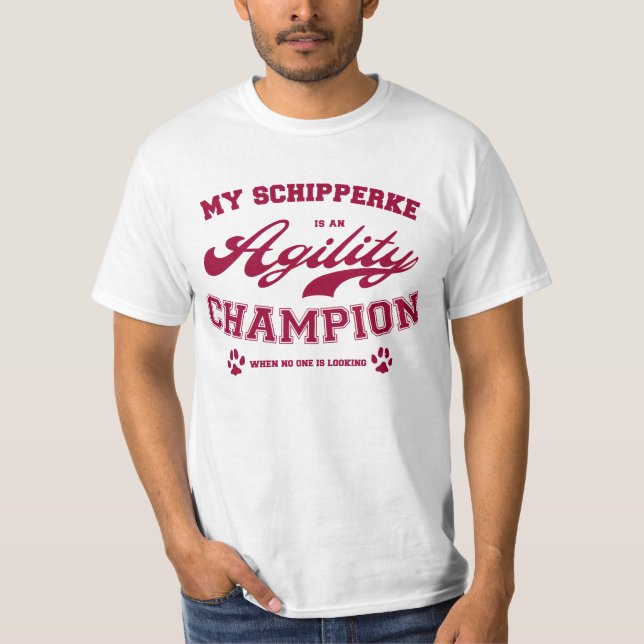 T-shirt Mon Schipperke est un champion d'agilité quand (Devant)