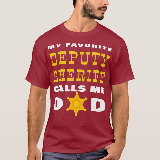 T-shirt Mon Sheriff Adjoint Préféré M'Appelle Papa Fière (Devant)