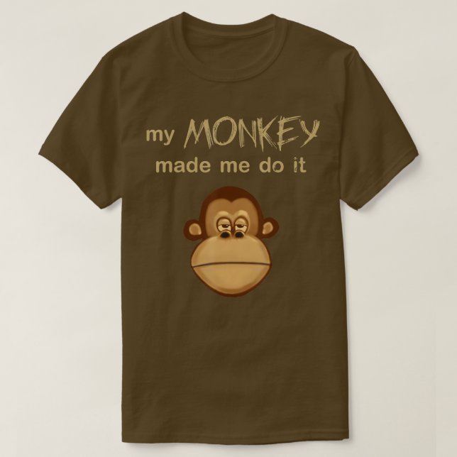 T-shirt Mon Singe M'A Fait Faire C'Amusant Joke Visage De  (Design devant)
