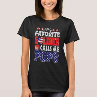 T-shirt Mon Soldat Préféré M'Appelle Pops Famille Fière So