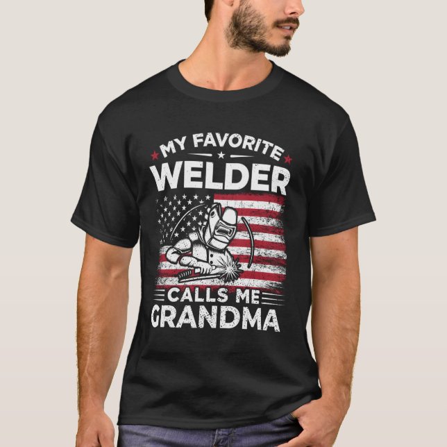 T-shirt Mon Soudeur préféré m'appelle Grand-mère Usa Drape (Devant)