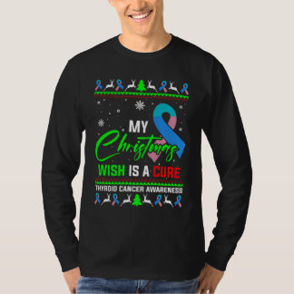 T-shirt Mon Souhait De Noël Est Un Cancer Du Thyroïde Cure