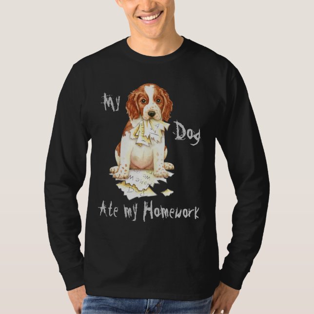 T-shirt Mon Springer gallois Mange Mes devoirs (Devant)