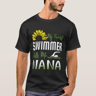 T-shirt Mon Swimmer Préféré M'Appelle Nana Sunflower Swimm